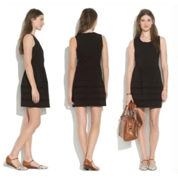 MADEWELL Black Sleeveless Fit & Flare A Line Mini Dress Size XS - Picture 1 of 6